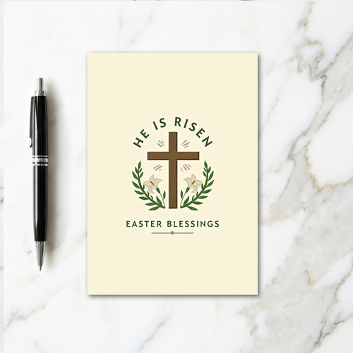 He Is Risen Lily Easter Card