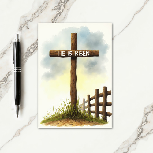 He Is Risen Watercolor Art Card