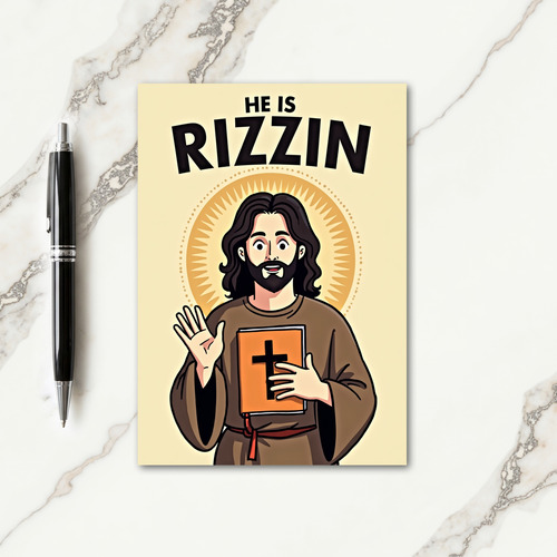 He Is Rizzin Funny Art Card