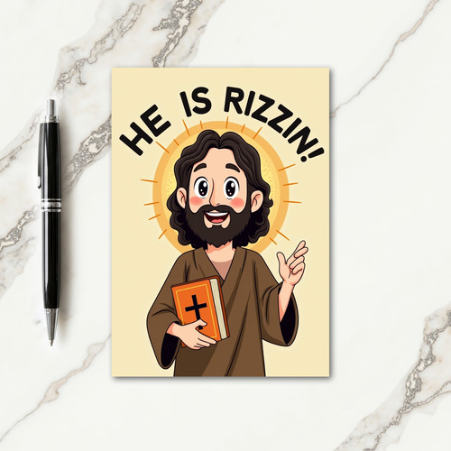 He Is Rizzin Happy Easter Card