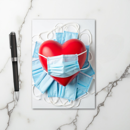 Health Safety Heart Mask Card