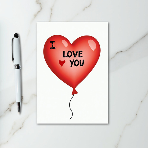 Heart Balloon I Love You Card