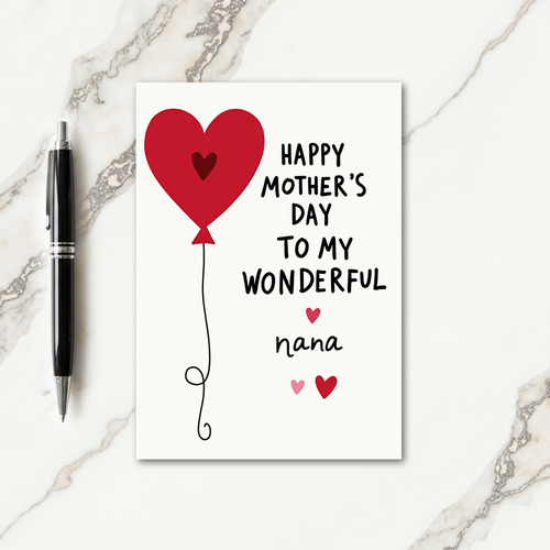 Heart Balloon Mothers Day Card