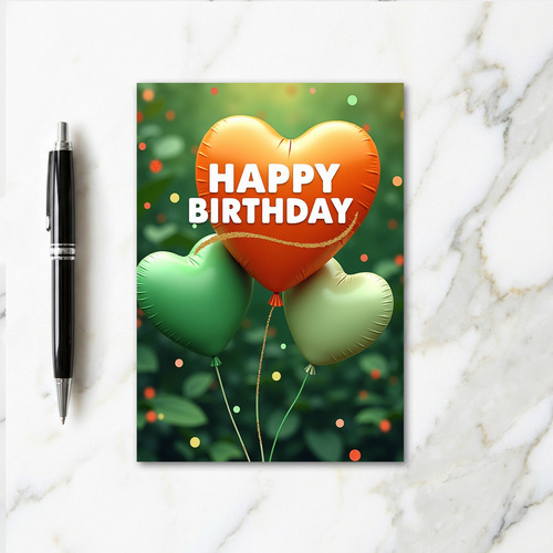 Heart Balloons Birthday Card