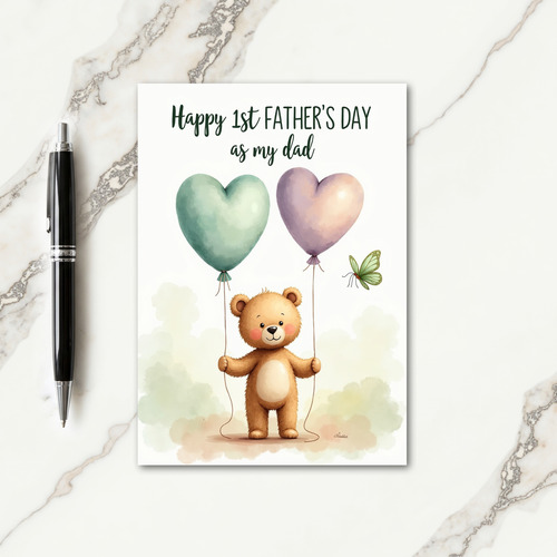 Heart Balloons Fathers Day Gift Card