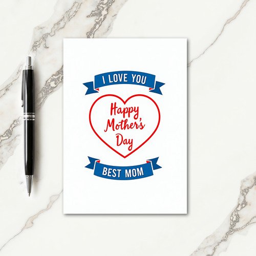 Heart Banners Love You Card