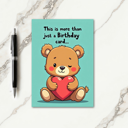 Heart Bear Birthday Card