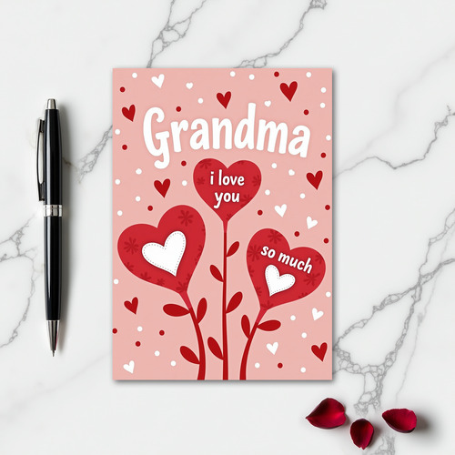 Heart Blooms Grandma Love Card