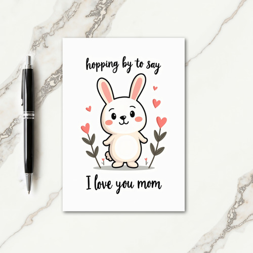 Heart Blossom Lagomorph Card
