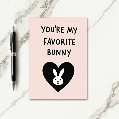 Heart Bunny Favorite Card