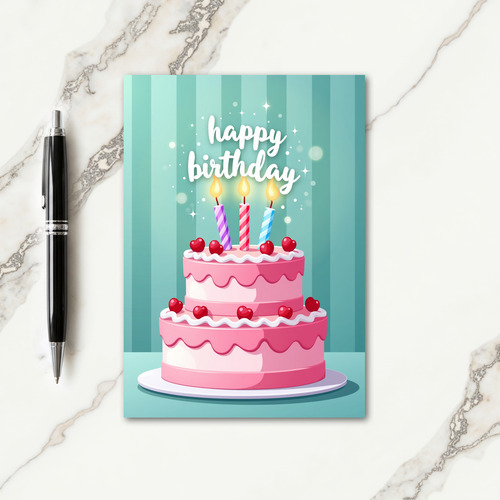 Heart Cake Celebration Card