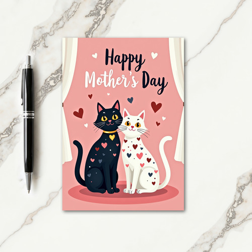 Heart Cats Pattern Card