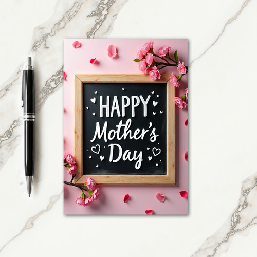 Heart Chalkboard Mothers Day Card