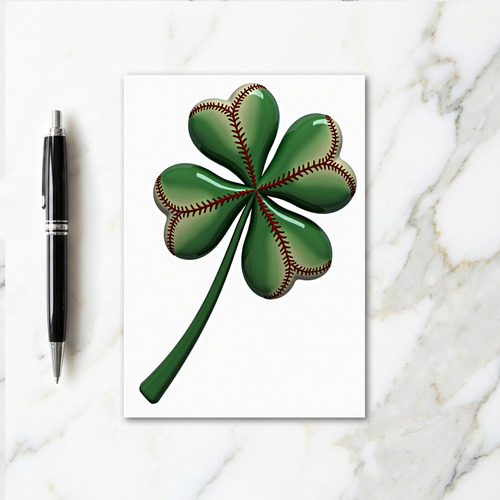 Heart Clover Baseball Pattern Card