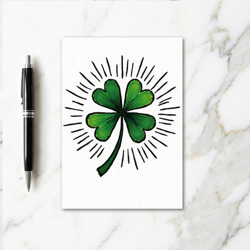 Heart Clover Burst Luck Card