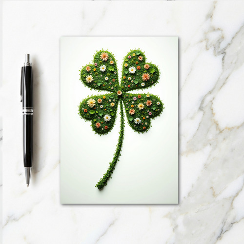 Heart Clover Floral Spring Card