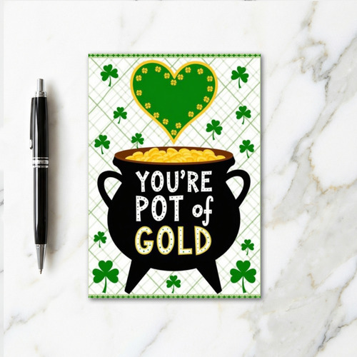 Heart Clover Gold Pattern Card