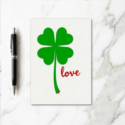Heart Clover Love Pattern Card