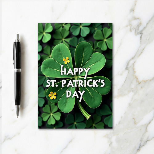 Heart Clover St Patricks Day Card