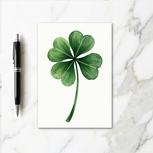 Heart Clover Watercolor Art Card