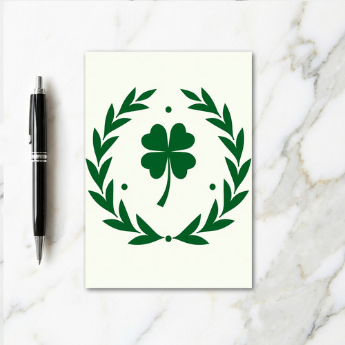 Heart Clover Wreath Luck Card