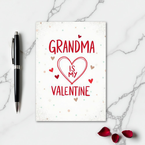 Heart Dots Grandma Valentine Card