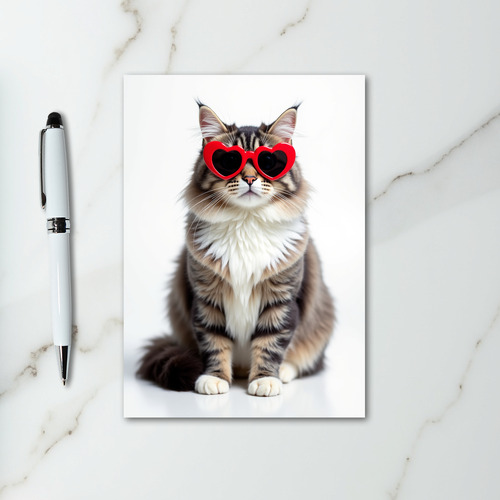 Heart Eyes Cat Love Card