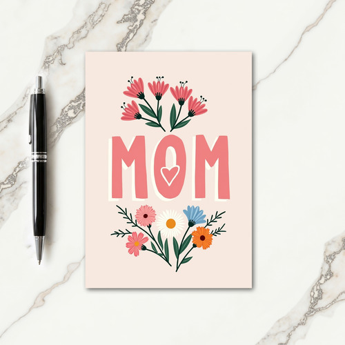 Heart Floral Mom Card