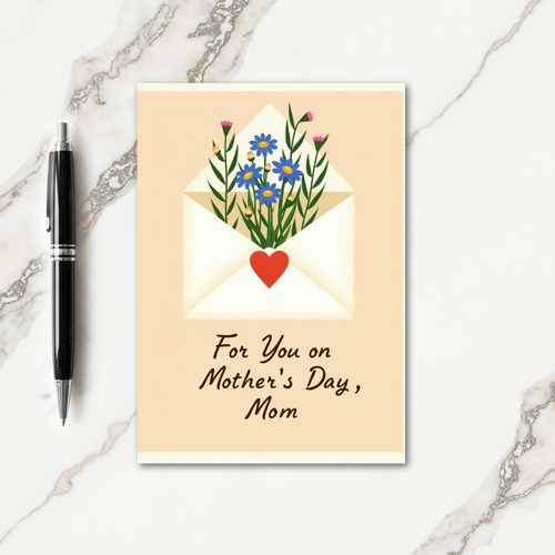 Heart Floral Mothers Day Card