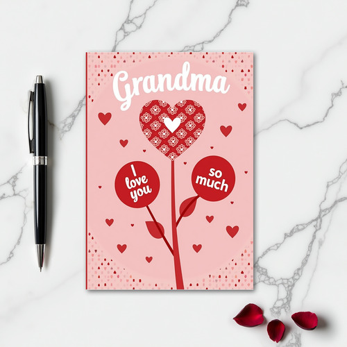 Heart Flower Grandma Love Card