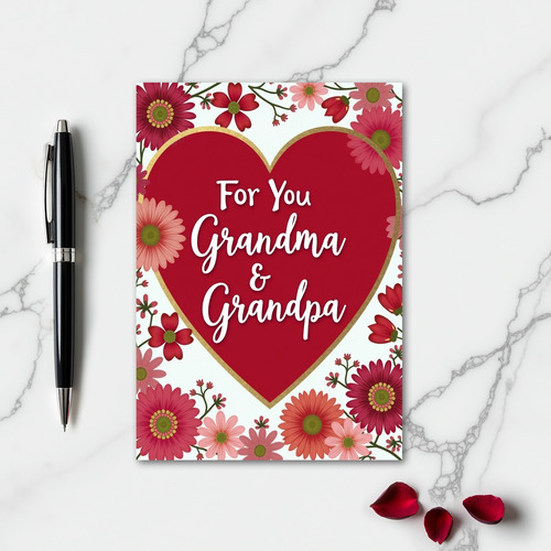 Heart Flowers For You Card