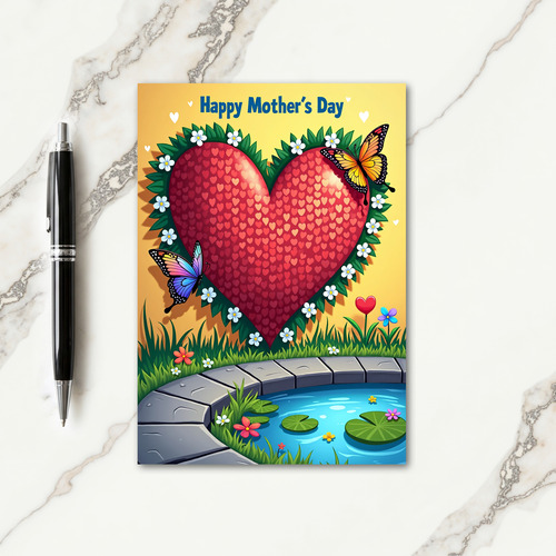 Heart Foliage Mothers Day Card