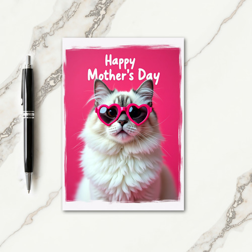 Heart Glasses Kitty Day Card