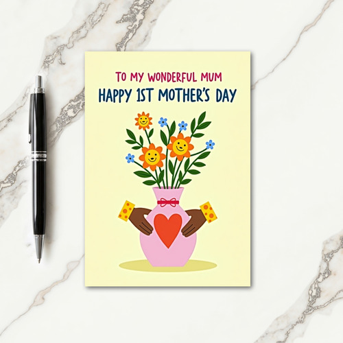Heart Hands Floral Mothers Day Card