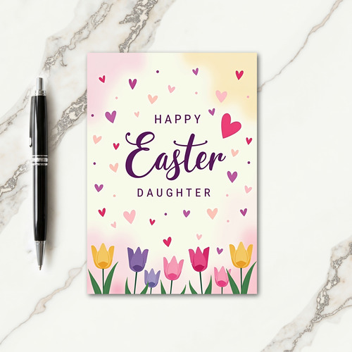 Heart Happy Easter Daughter Card