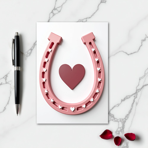 Heart Horseshoe Pattern Card