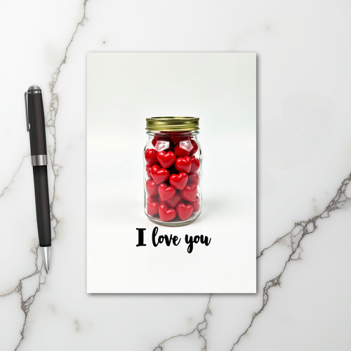 Heart Jar I Love You Greeting Card
