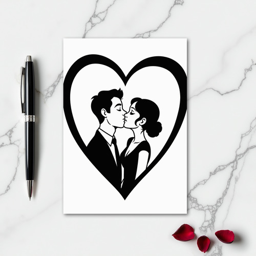 Heart Kiss Couple Love Card