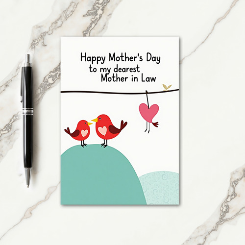 Heart Mothers Day Family Card