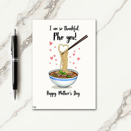 Heart Noodle Soup Mothers Day Card