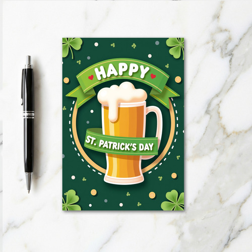 Heart Pattern Beer St Patricks Card