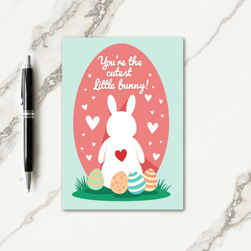 Heart Pattern Bunny Card