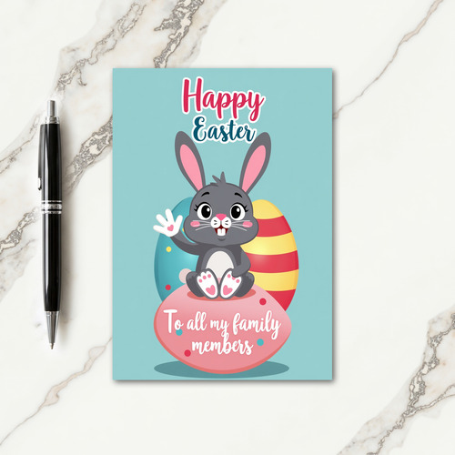 Heart Pattern Bunny Friend Card