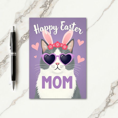 Heart Pattern Cat Friend Card