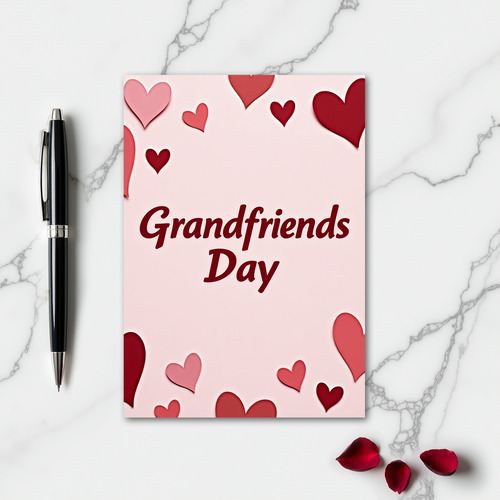 Heart Pattern Grandfriends Day Card