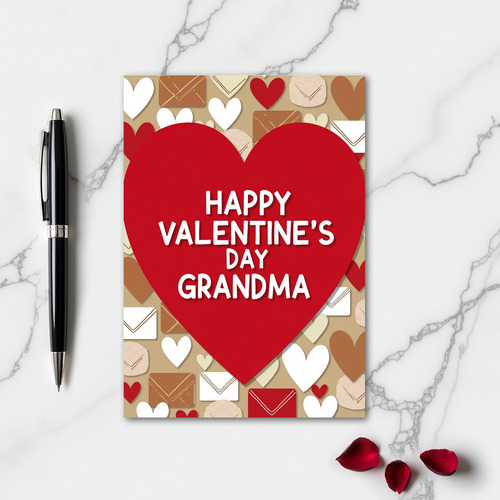 Heart Pattern Grandma Card