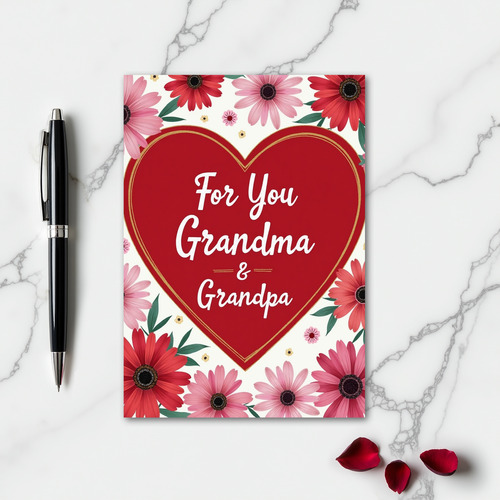 Heart Pattern Grandma Grandpa Card