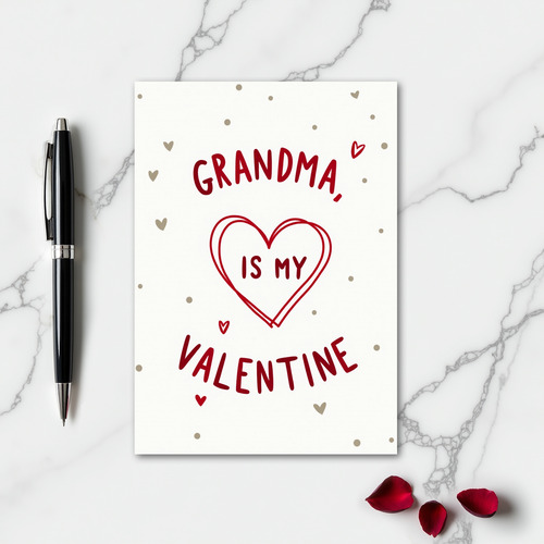 Heart Pattern Grandma Valentine Card