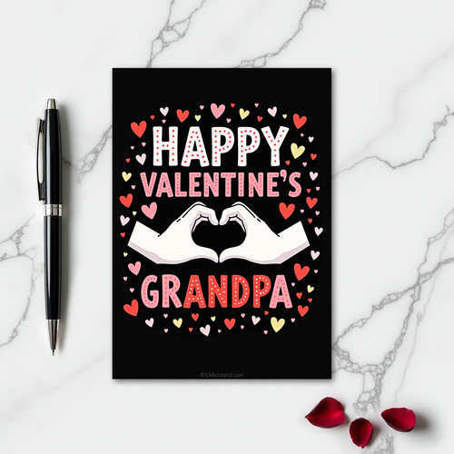 Heart Pattern Grandpas Card