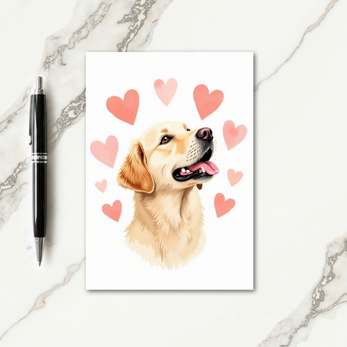 Heart Pattern Happy Dog Card